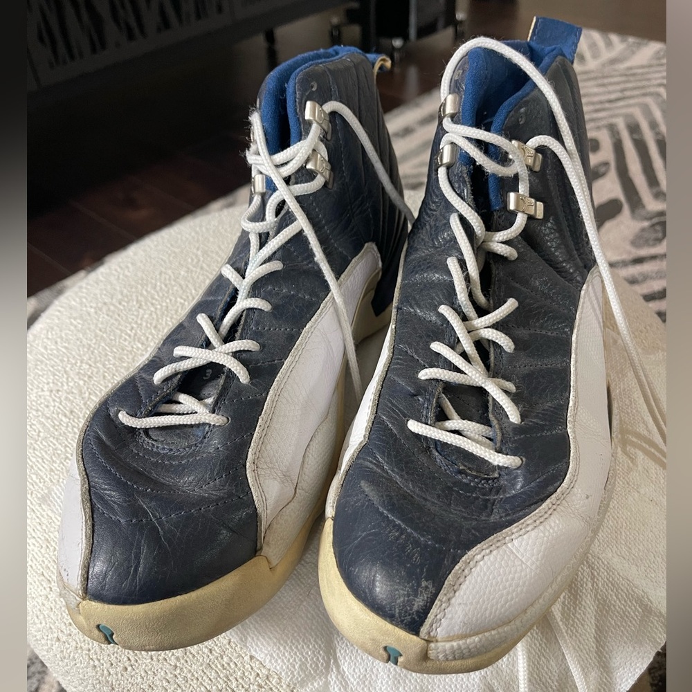 Used Jordan 12 Sneakers in Navy Blue and White - Picture 3 of 4